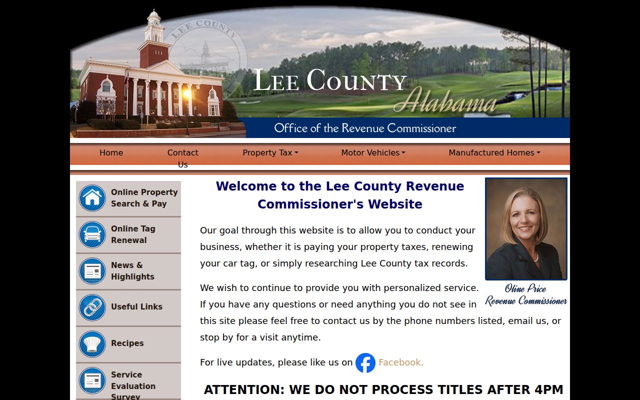 Lee County Revenue Commissioner property search portal