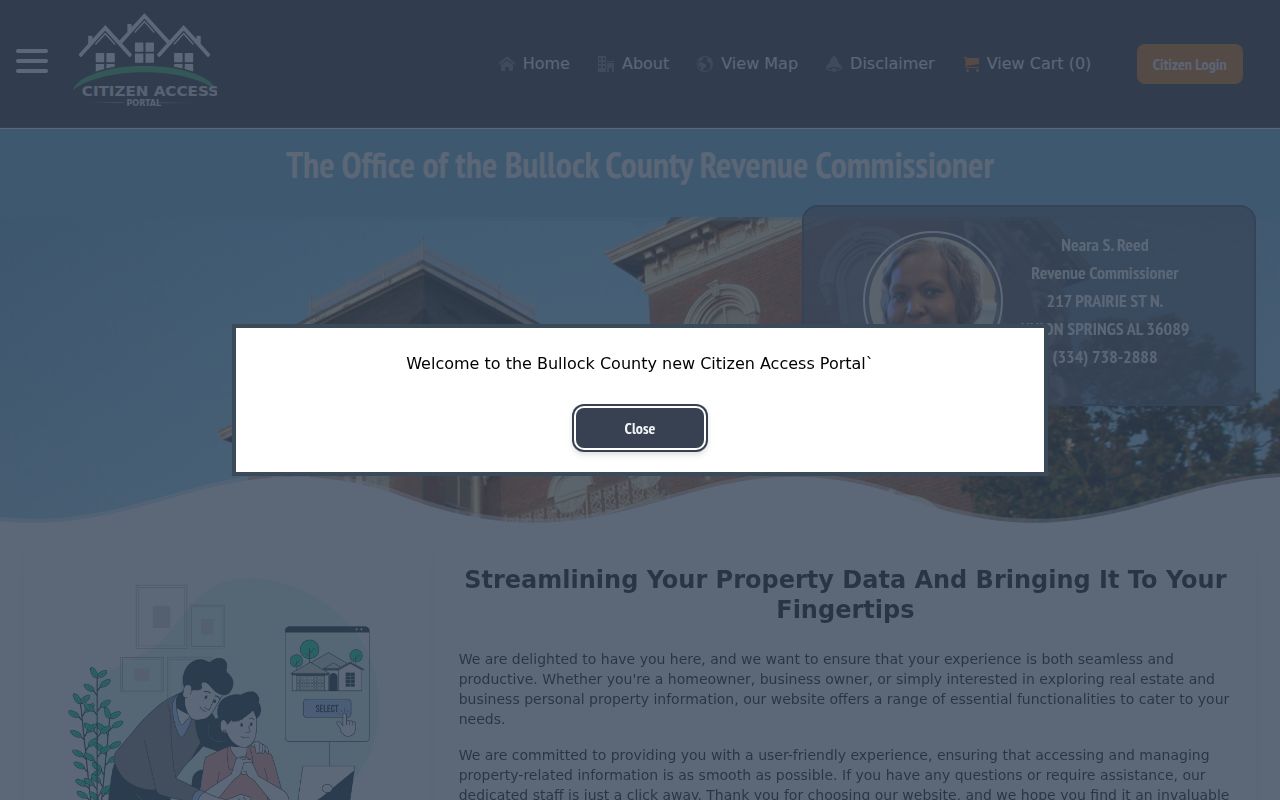 Bullock County Revenue Commissioner property tax search portal