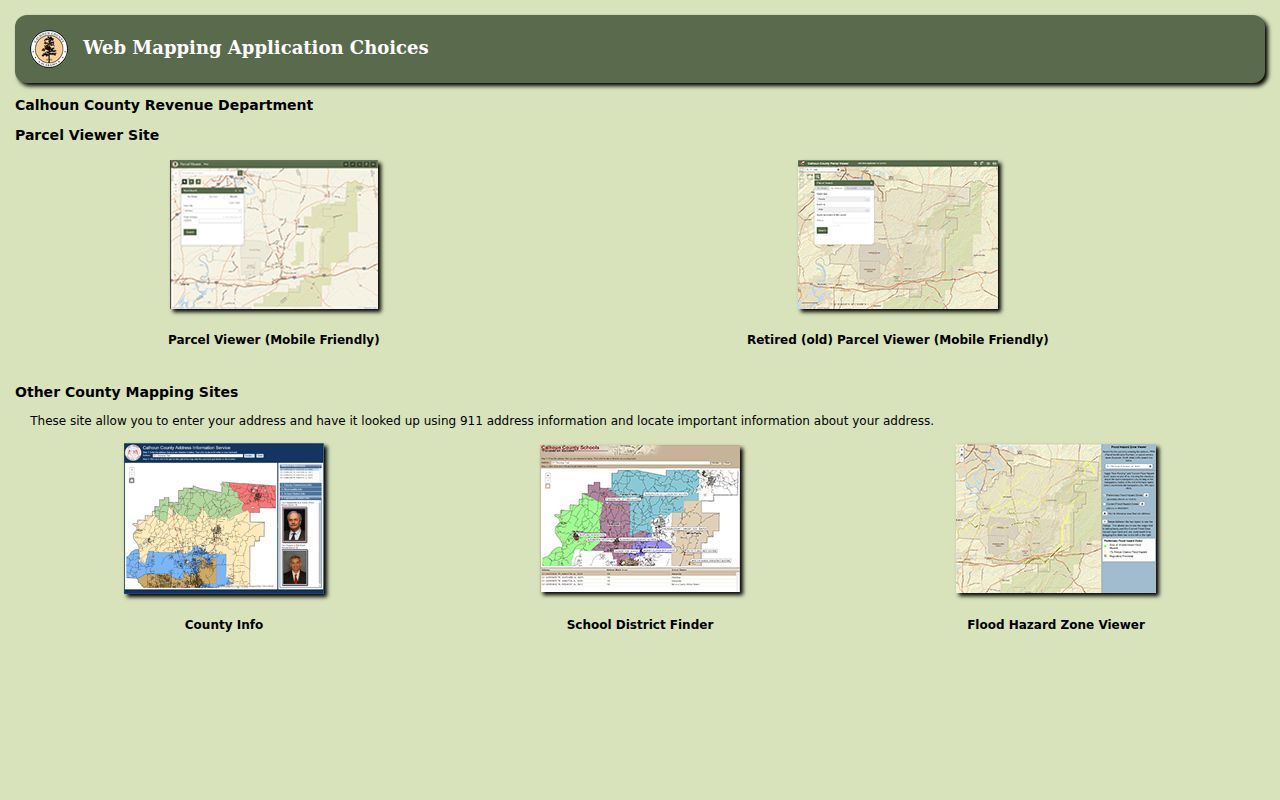 Calhoun County Revenue Commissioner property tax search portal