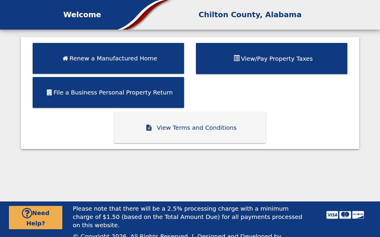 Chilton County Revenue Commissioner property tax search portal