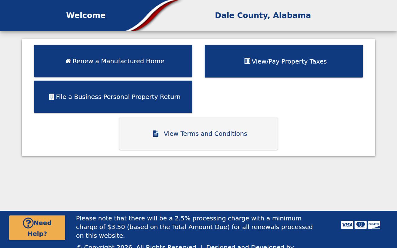 Dale County Revenue Commissioner property tax search portal