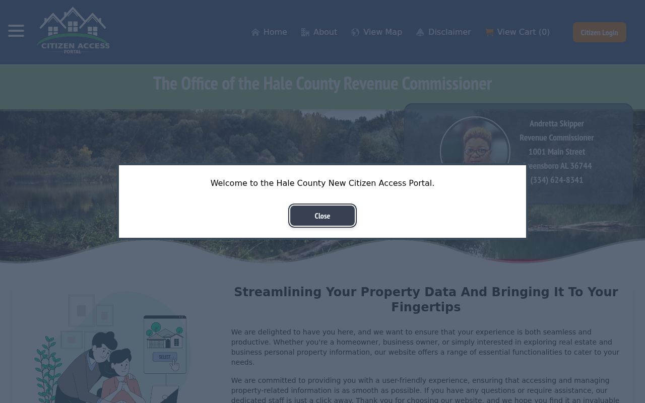 Hale County property tax search system