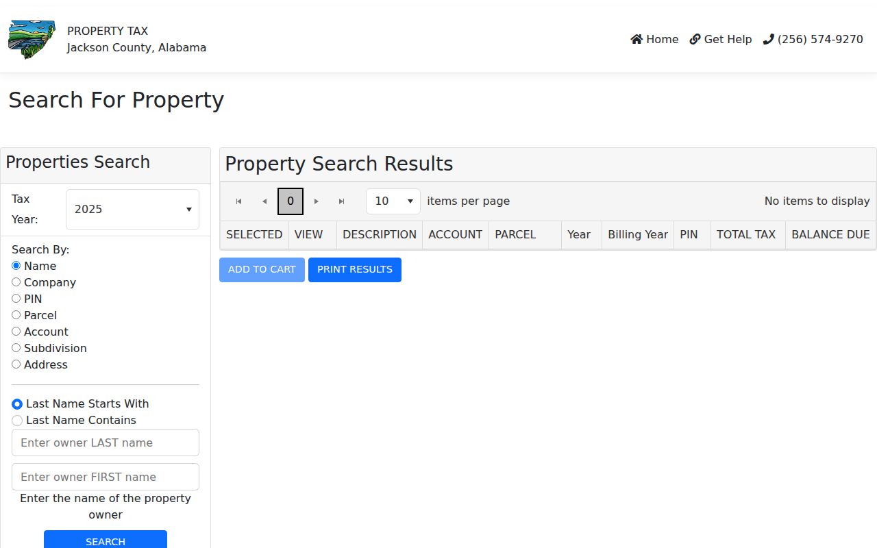 Jackson County property tax search portal