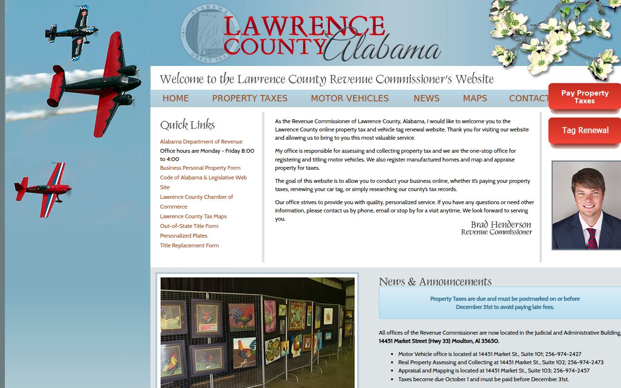 Lawrence County Revenue Commissioner property search portal