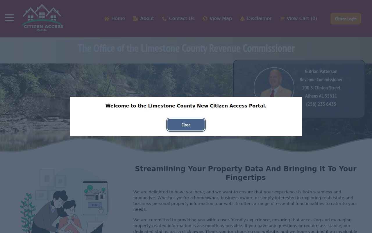 Limestone County Revenue Commissioner property search portal