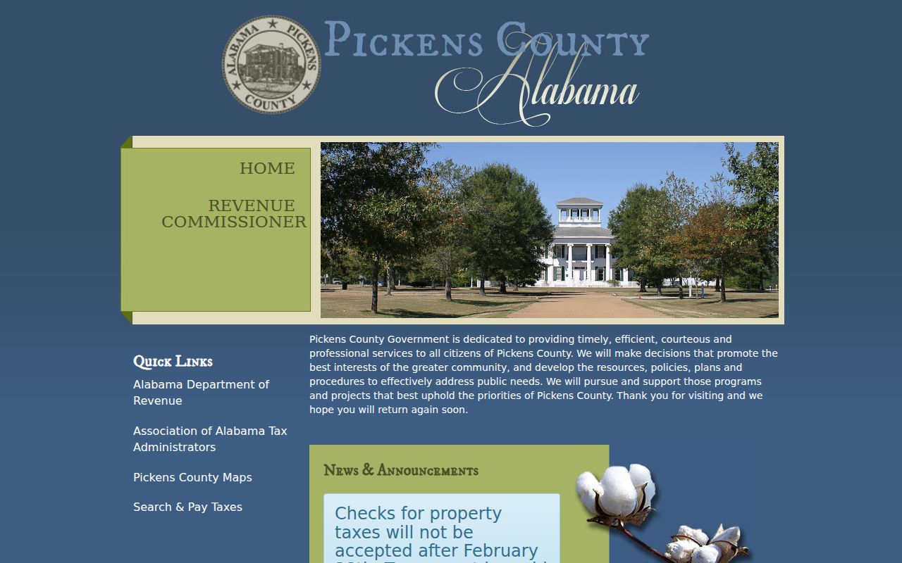 Pickens County Revenue Commissioner property search portal
